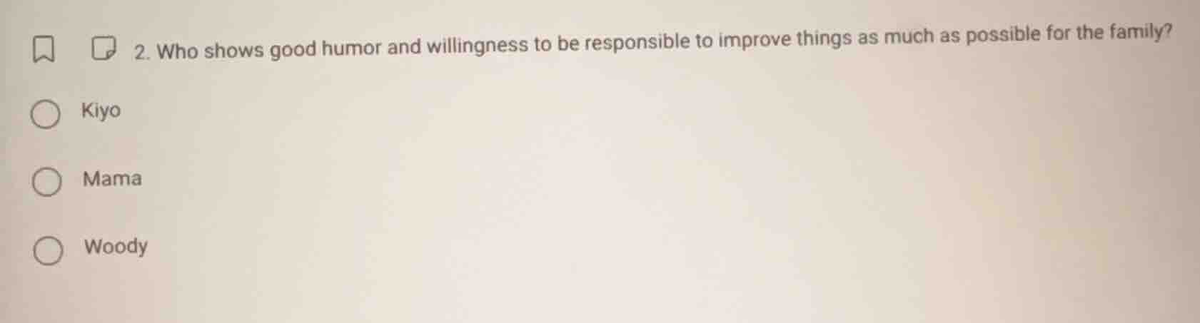 2. who shows good humor and willingness to be responsible to improve th…