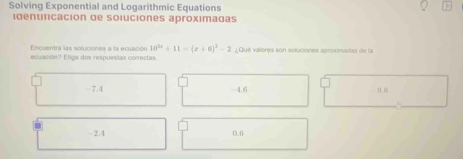 solving exponential and logarithmic equations identificacion de solucio…