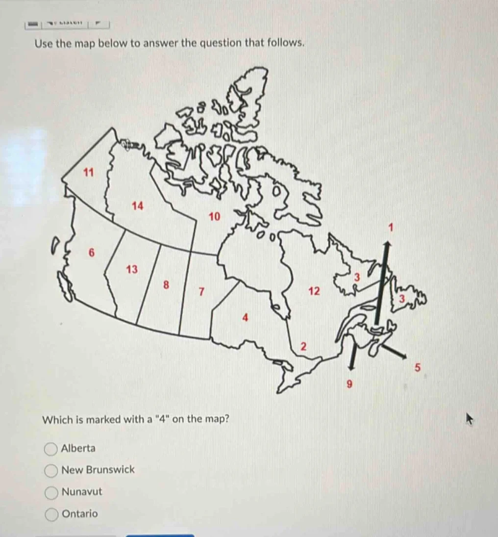 use the map below to answer the question that follows. which is marked …
