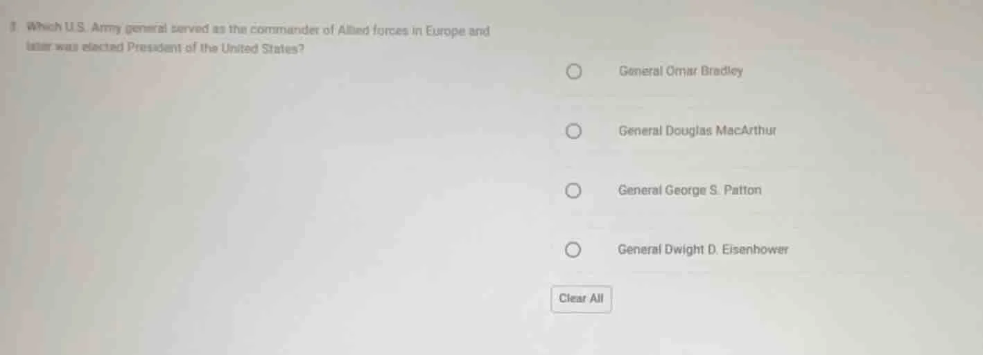 1 which u.s. army general served as the commander of allied forces in e…