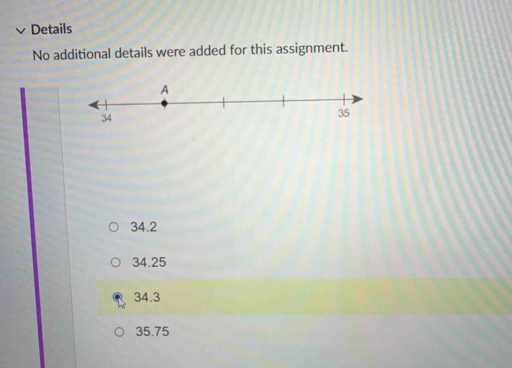 details no additional details were added for this assignment. a 34 35 3…