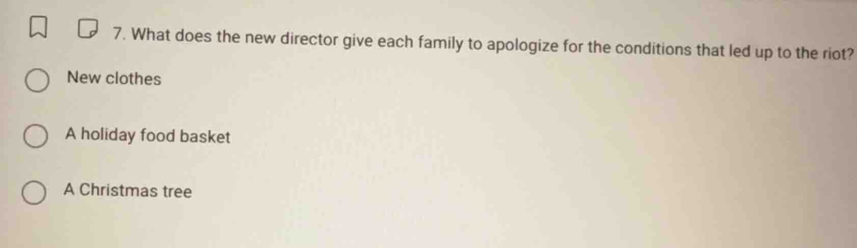 7. what does the new director give each family to apologize for the con…