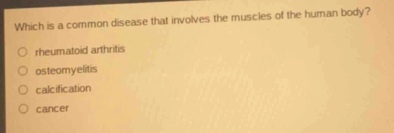 which is a common disease that involves the muscles of the human body? …