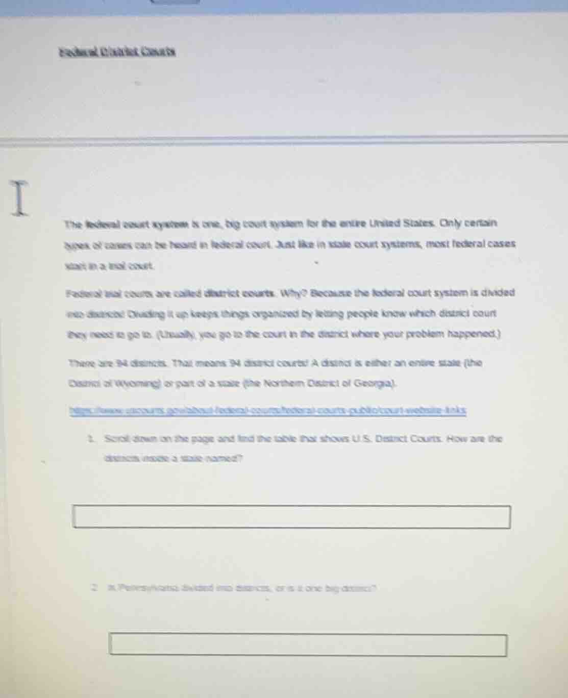 federal district courts the federal court system is one, big court syst…