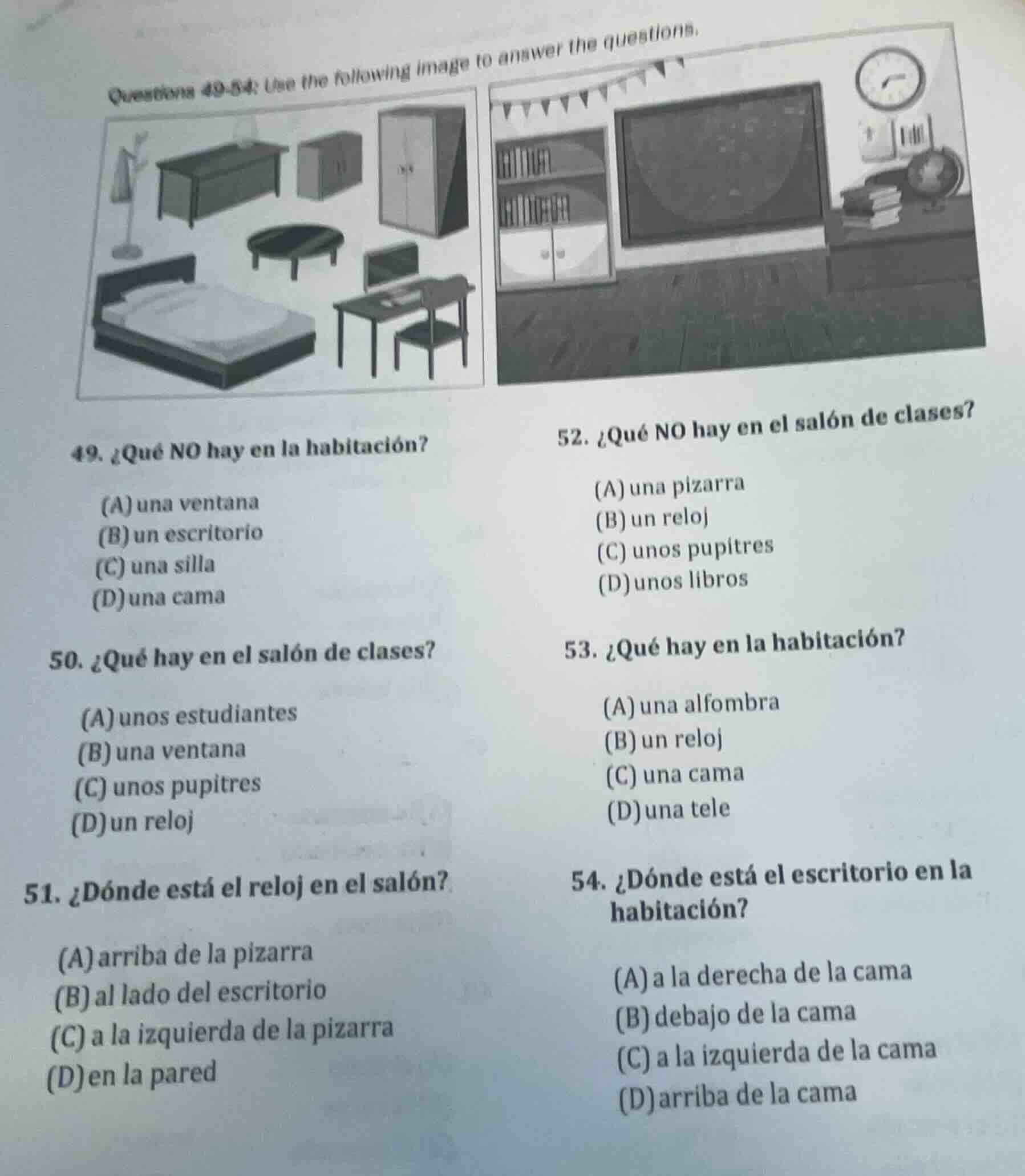 questions 49-54: use the following image to answer the questions. 49. ¿…