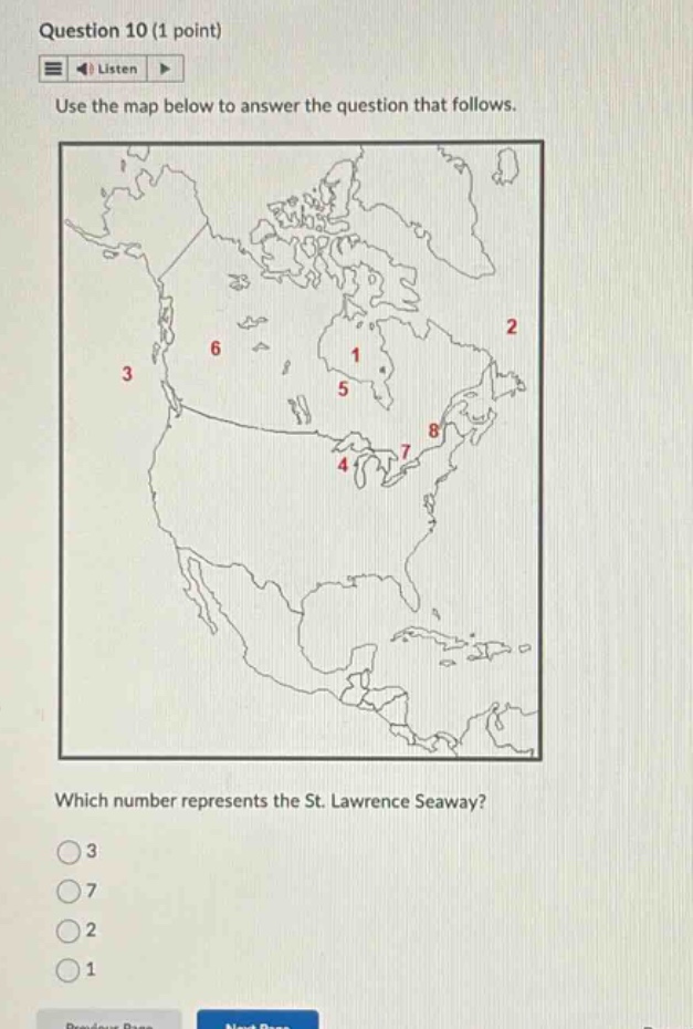 question 10 (1 point) listen use the map below to answer the question t…