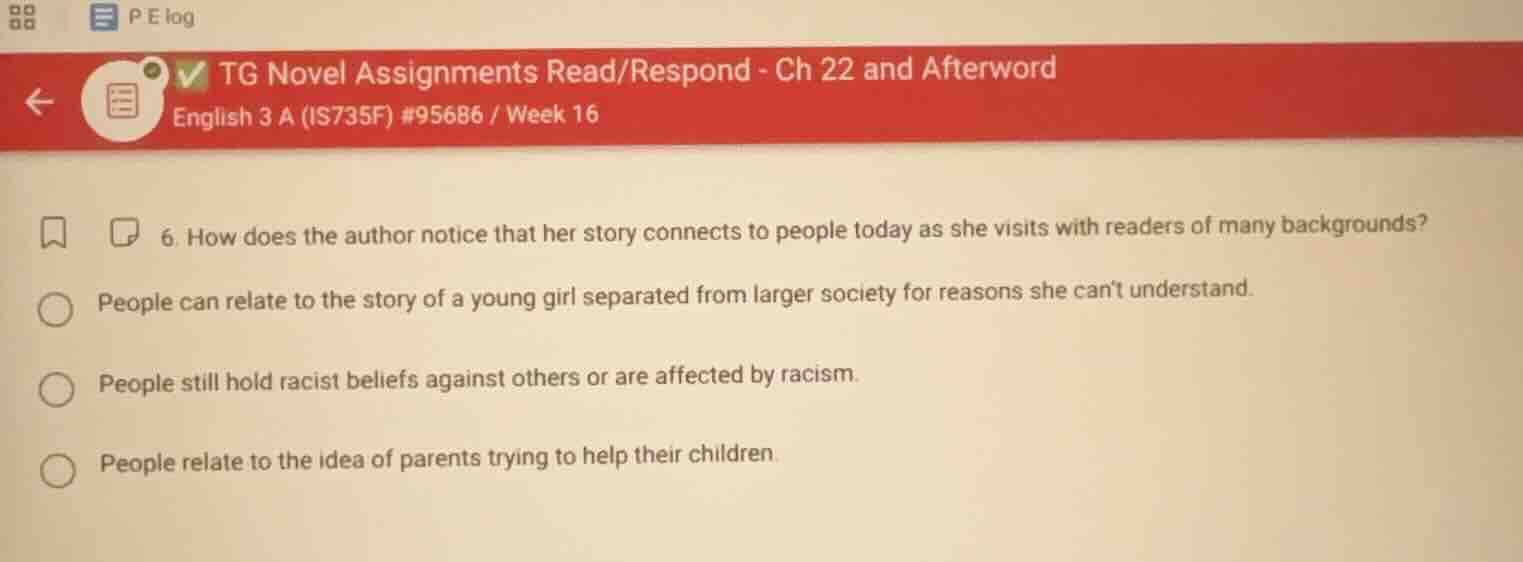 6. how does the author notice that her story connects to people today a…
