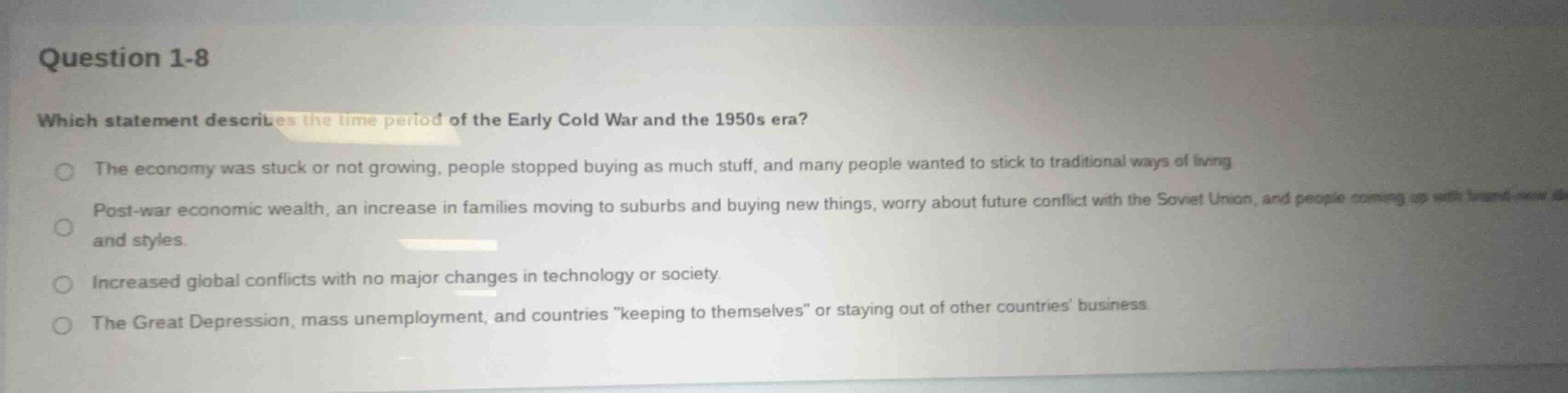 question 1-8 which statement describes the time period of the early col…