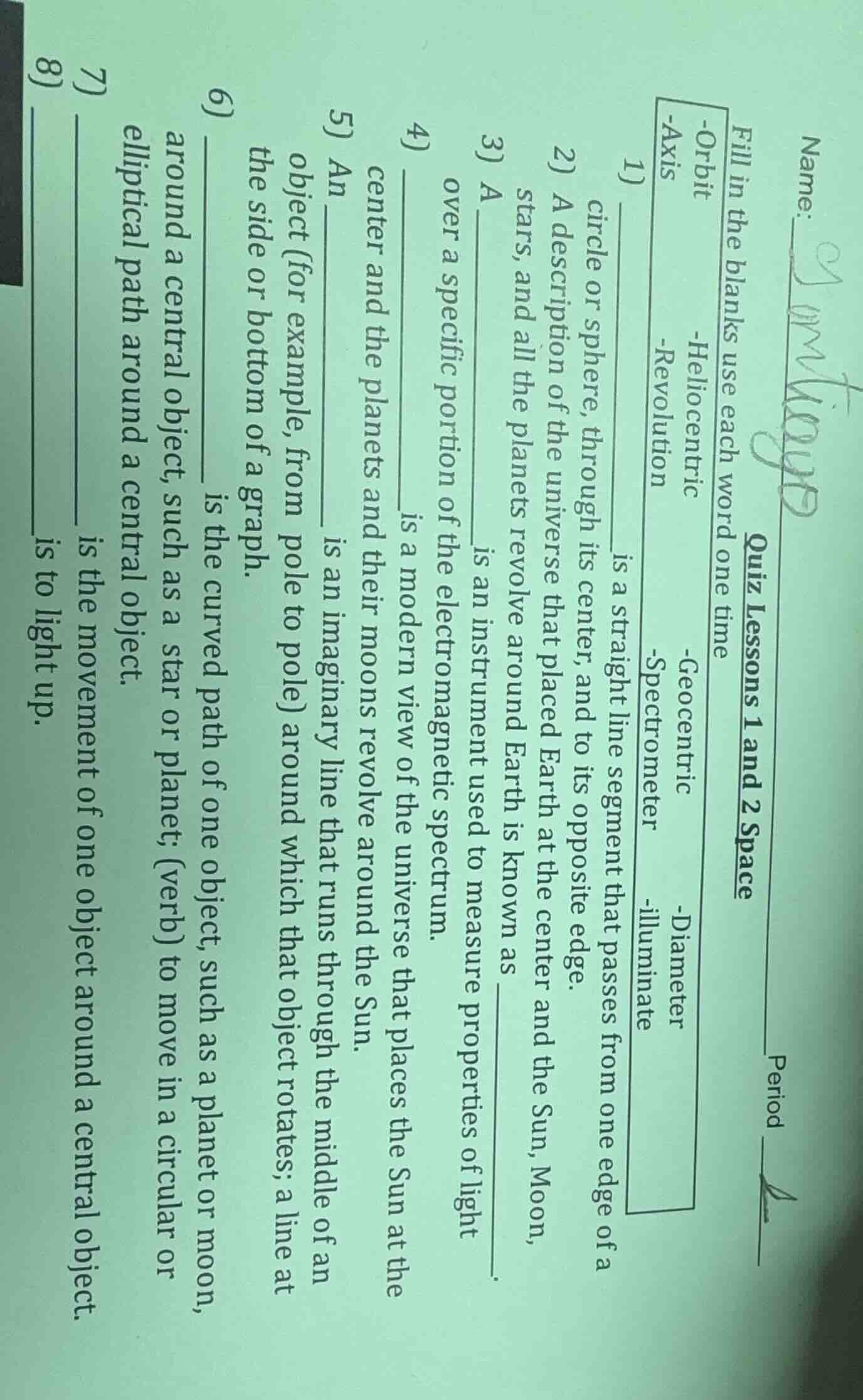 name: quiz lessons 1 and 2 space fill in the blanks use each word one t…