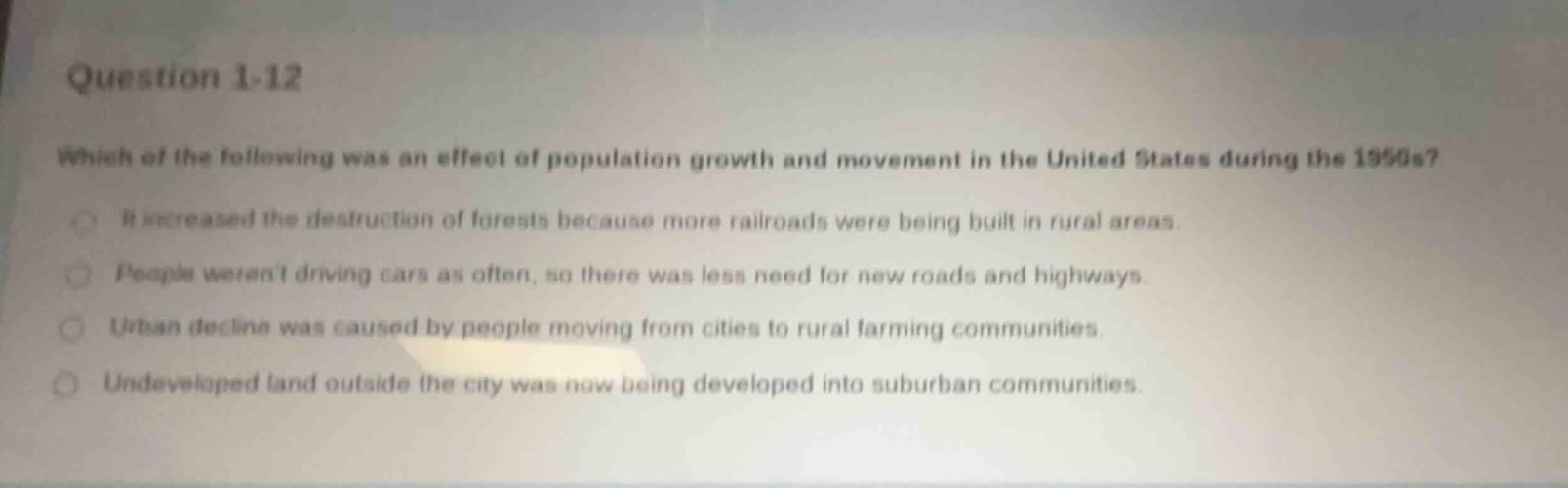 question 1-12 which of the following was an effect of population growth…