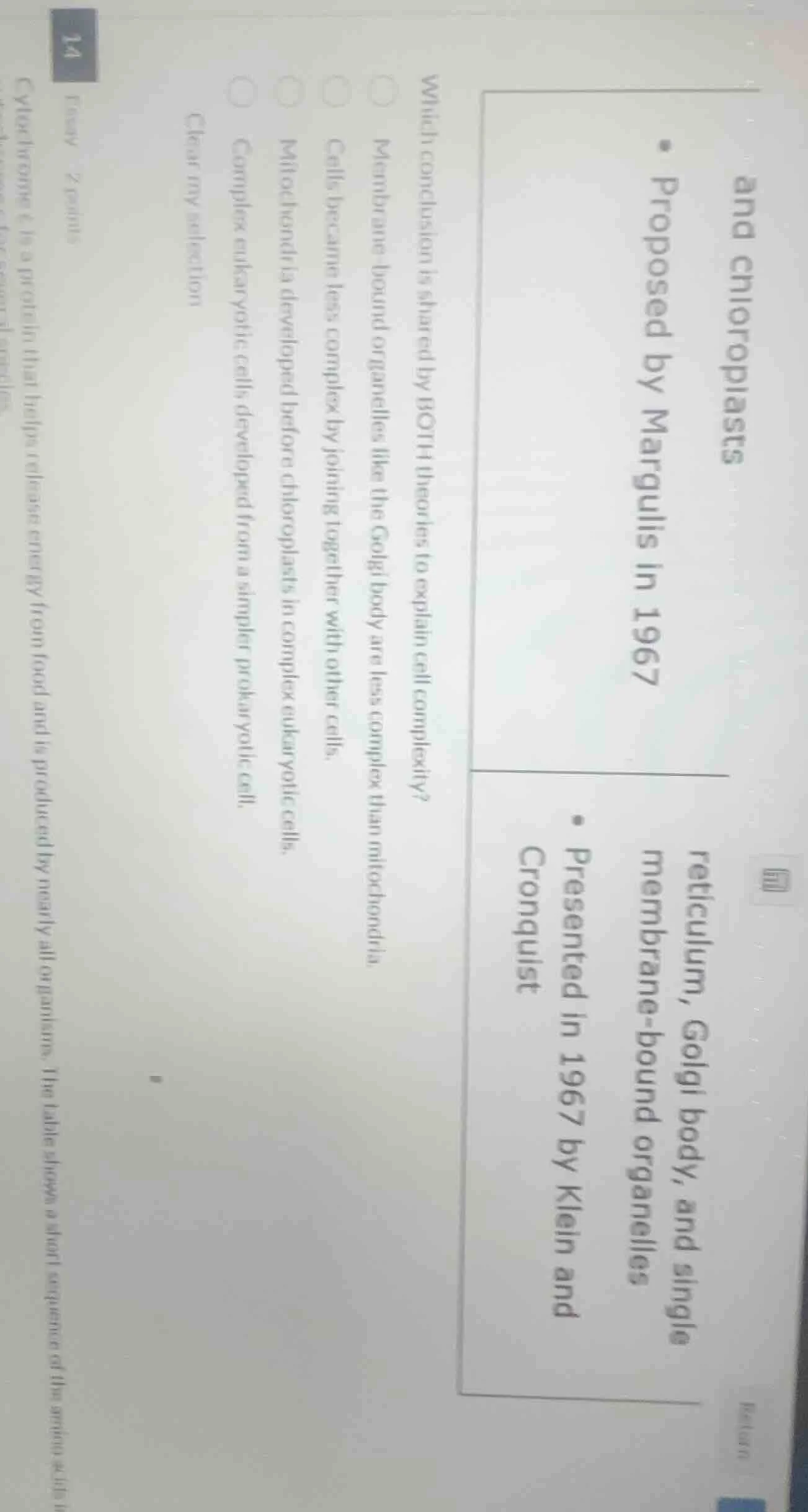 and chloroplasts - proposed by margulis in 1967 - reticulum, golgi body…