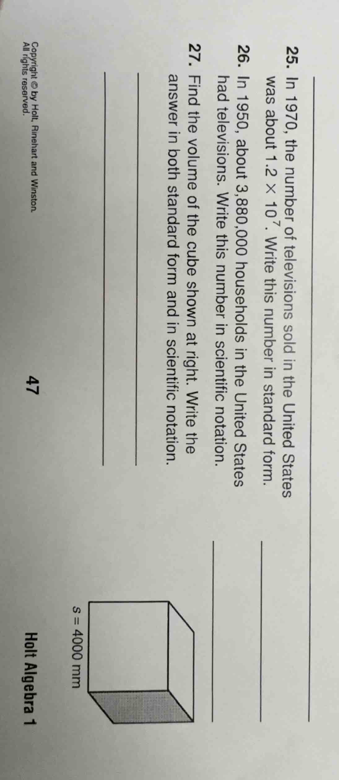 25. in 1970, the number of televisions sold in the united states was ab…