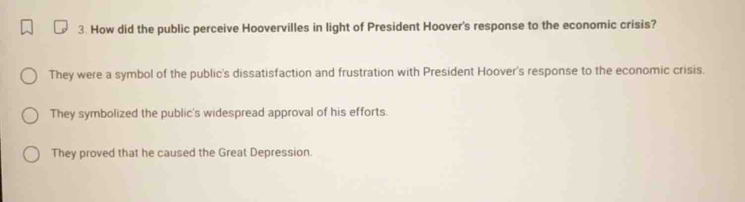 3. how did the public perceive hoovervilles in light of president hoove…