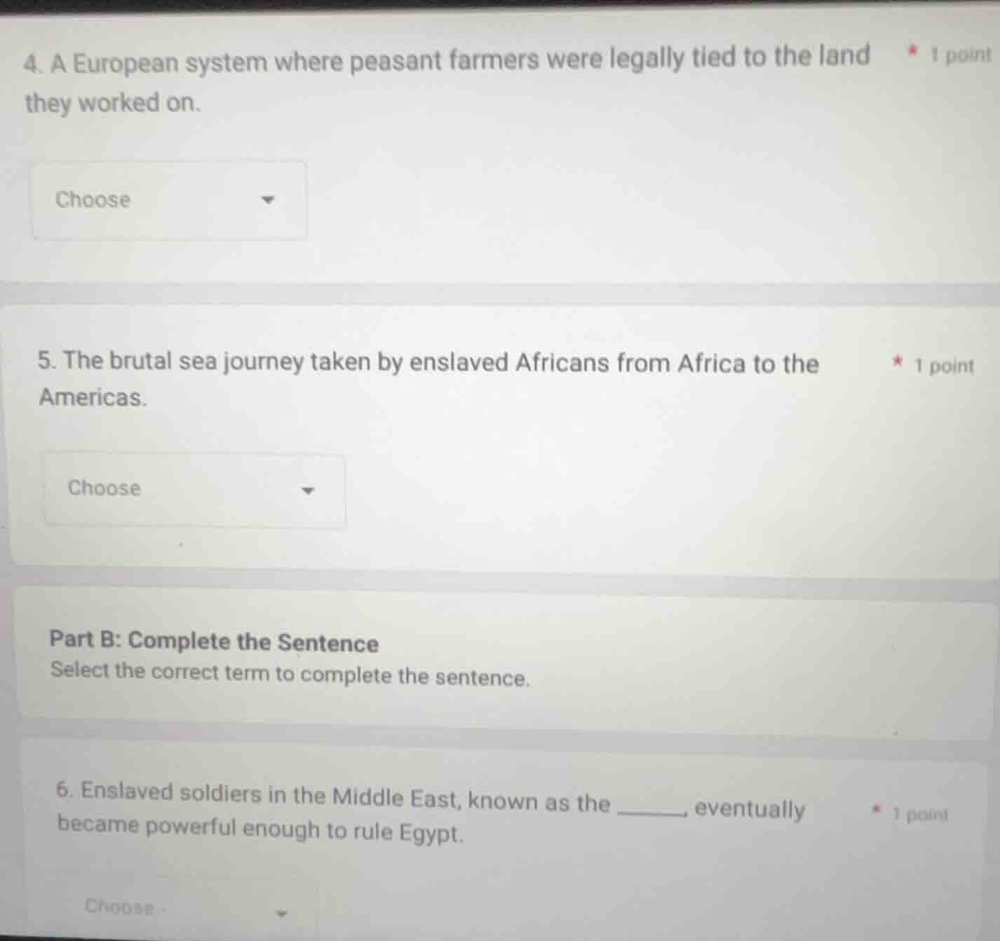 4. a european system where peasant farmers were legally tied to the lan…