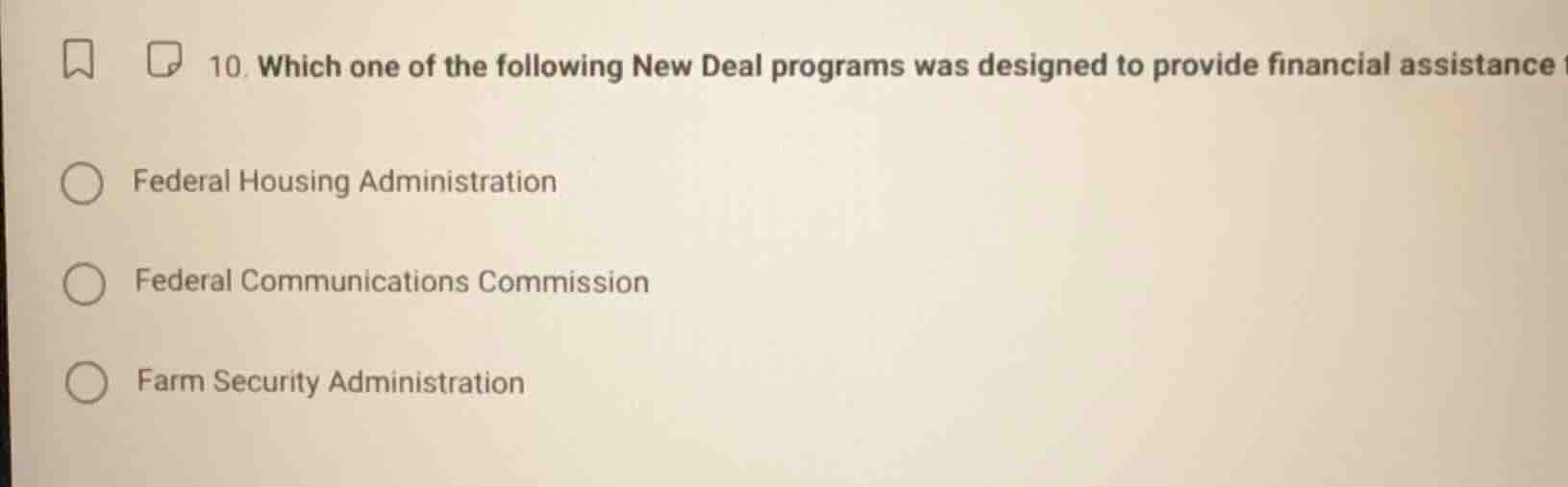 10. which one of the following new deal programs was designed to provid…