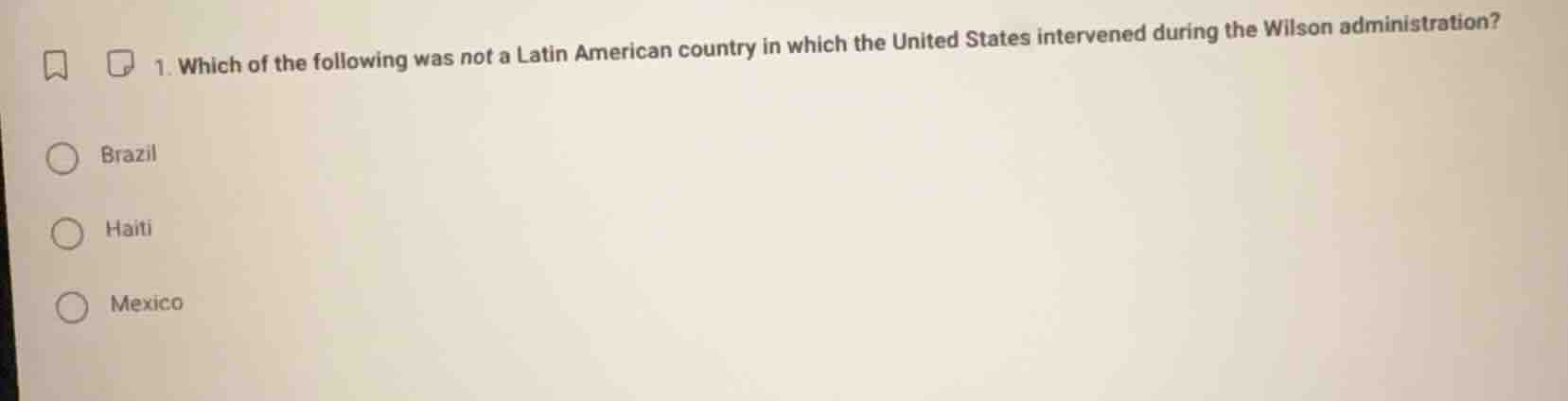 1. which of the following was not a latin american country in which the…