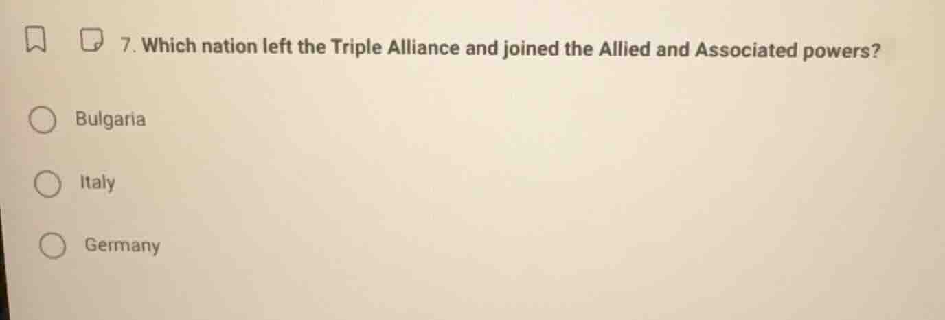 7. which nation left the triple alliance and joined the allied and asso…