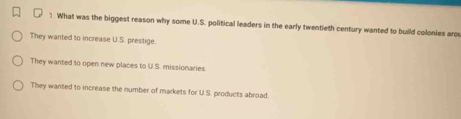 1. what was the biggest reason why some u.s. political leaders in the e…