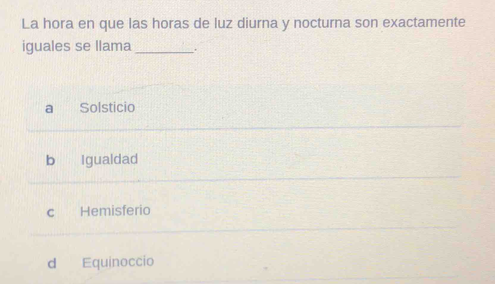 la hora en que las horas de luz diurna y nocturna son exactamente igual…