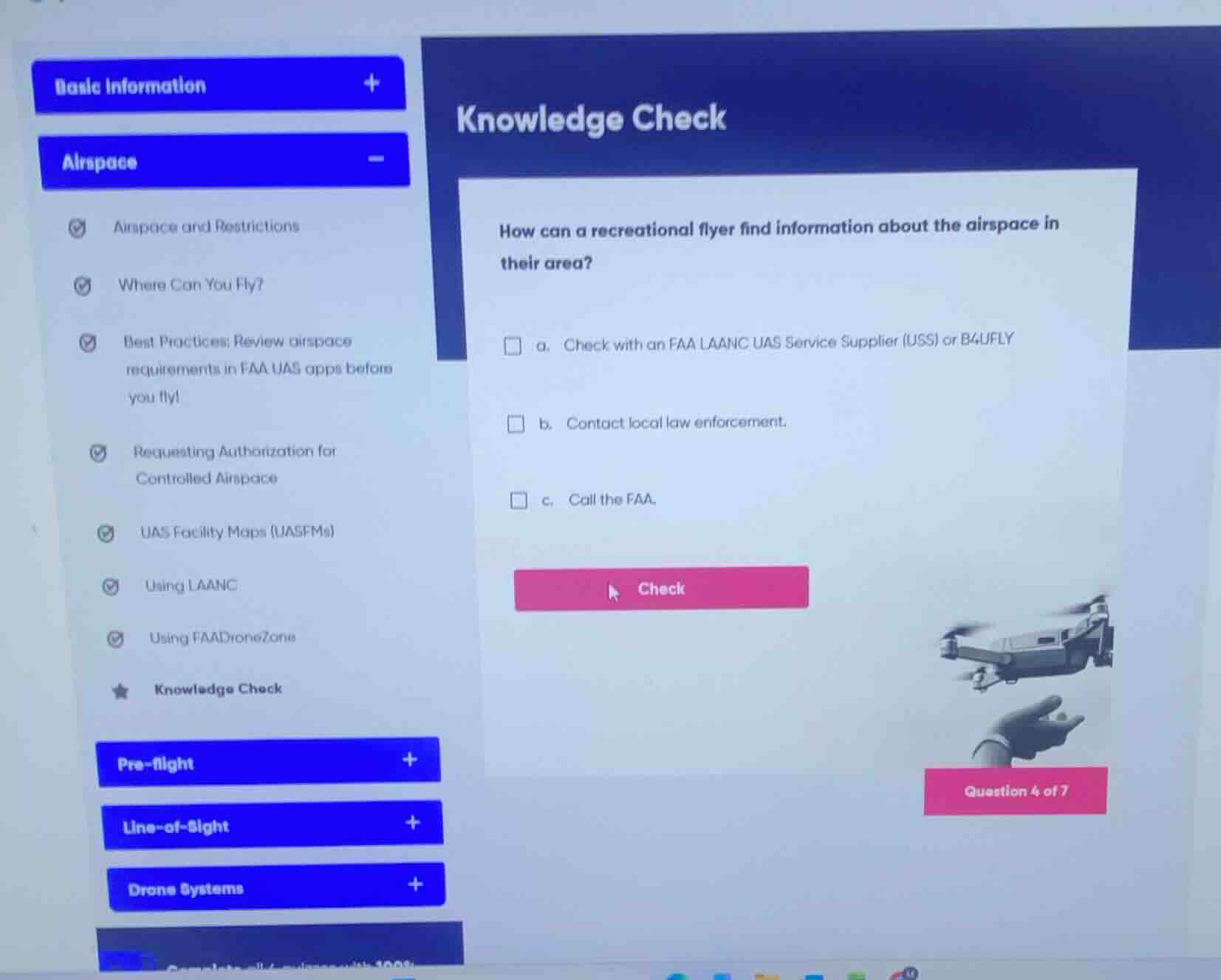 knowledge check how can a recreational flyer find information about the…