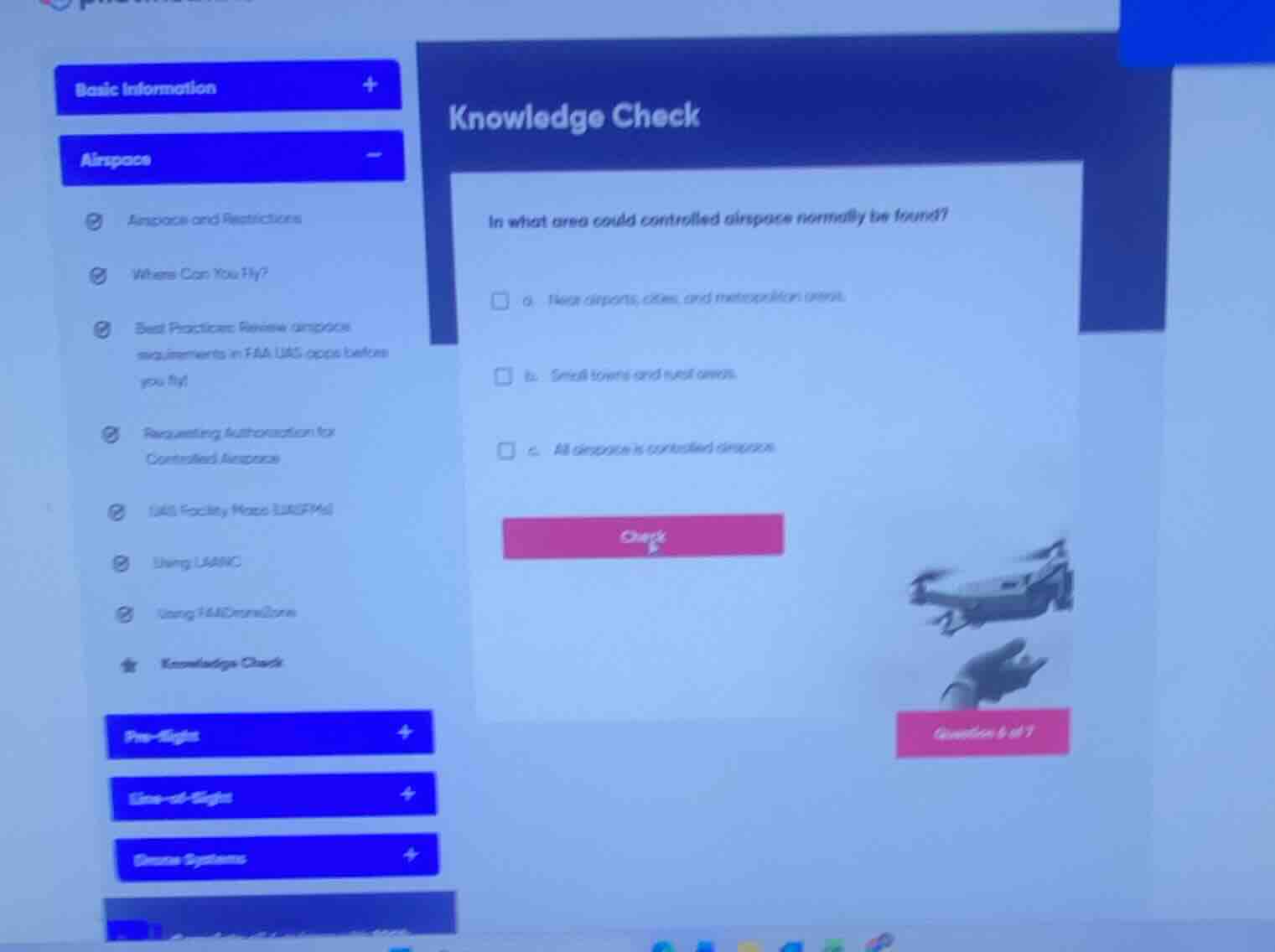 knowledge check in what area could controlled airspace normally be foun…