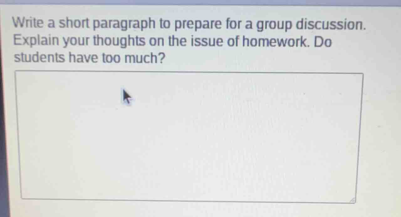 write a short paragraph to prepare for a group discussion. explain your…