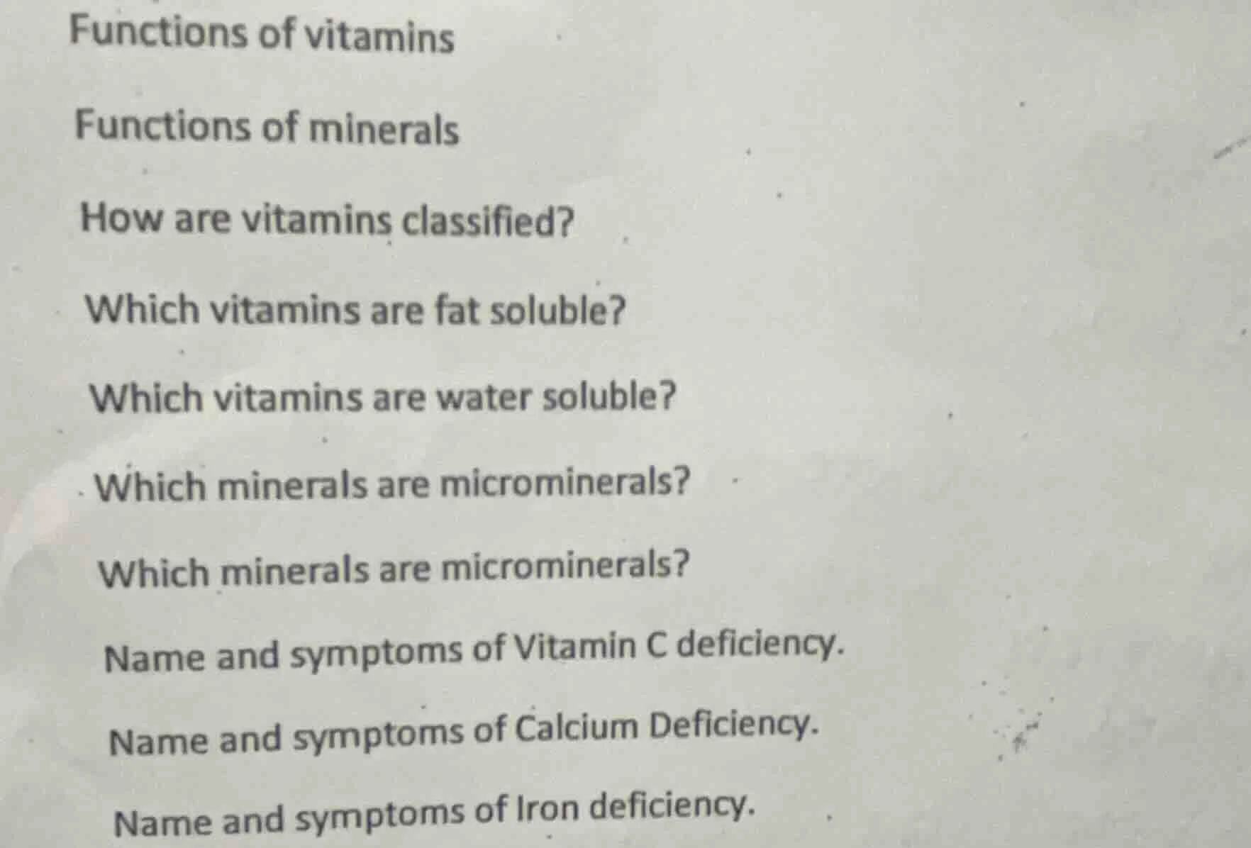 functions of vitamins functions of minerals how are vitamins classified…