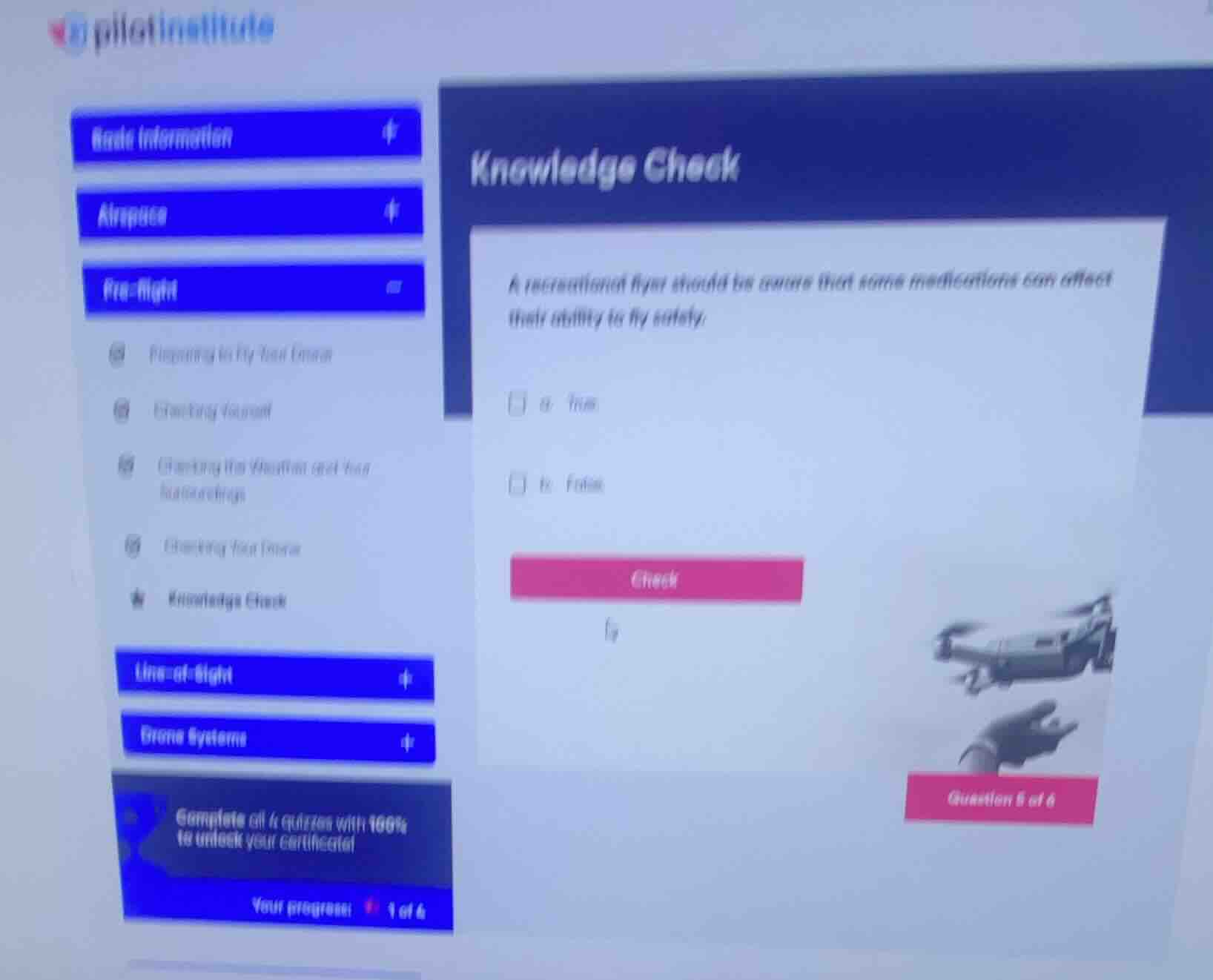 knowledge check a recreational flyer should be aware that some medicati…