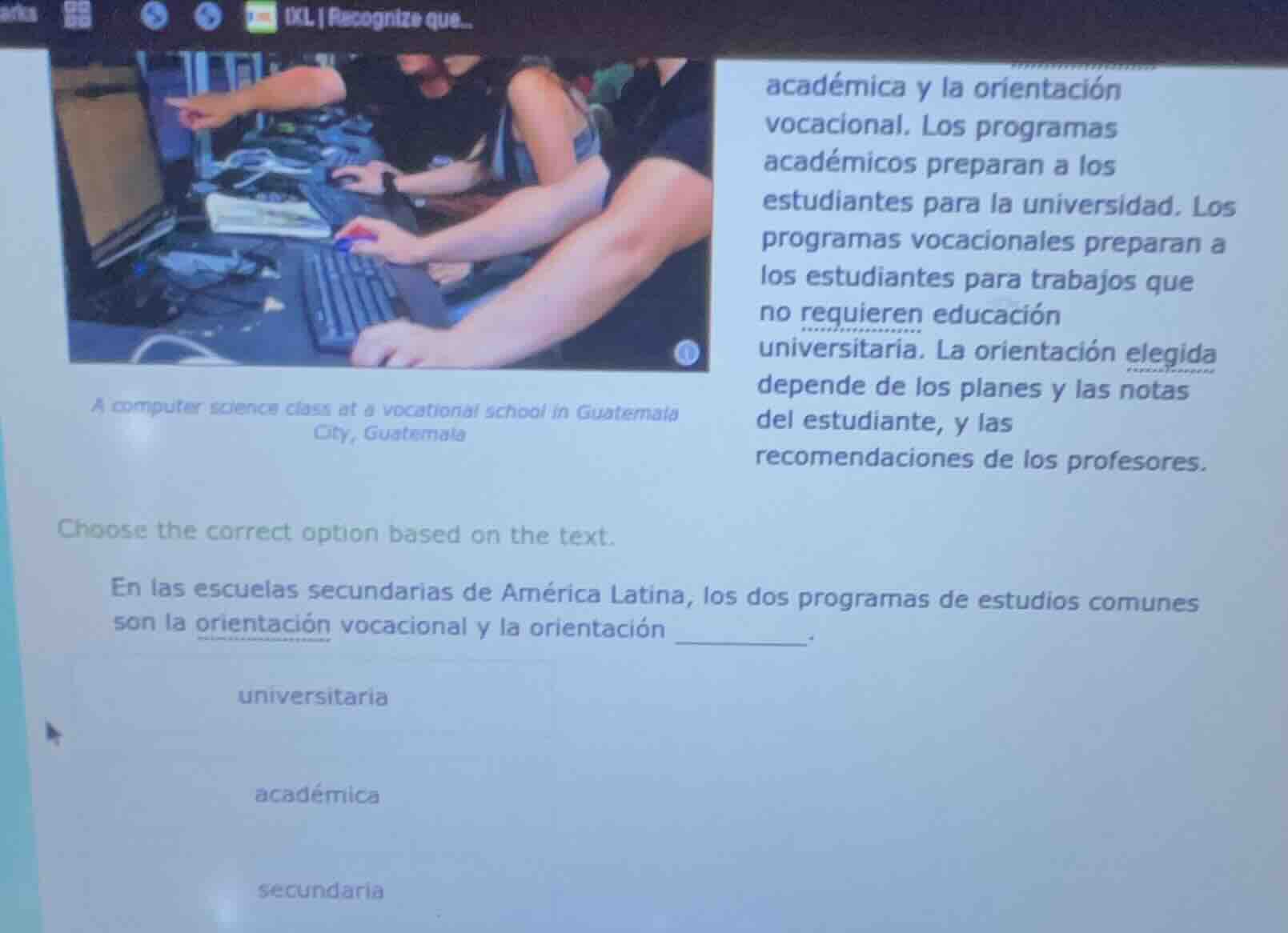 a computer science class at a vocational school in guatemala city, guat…