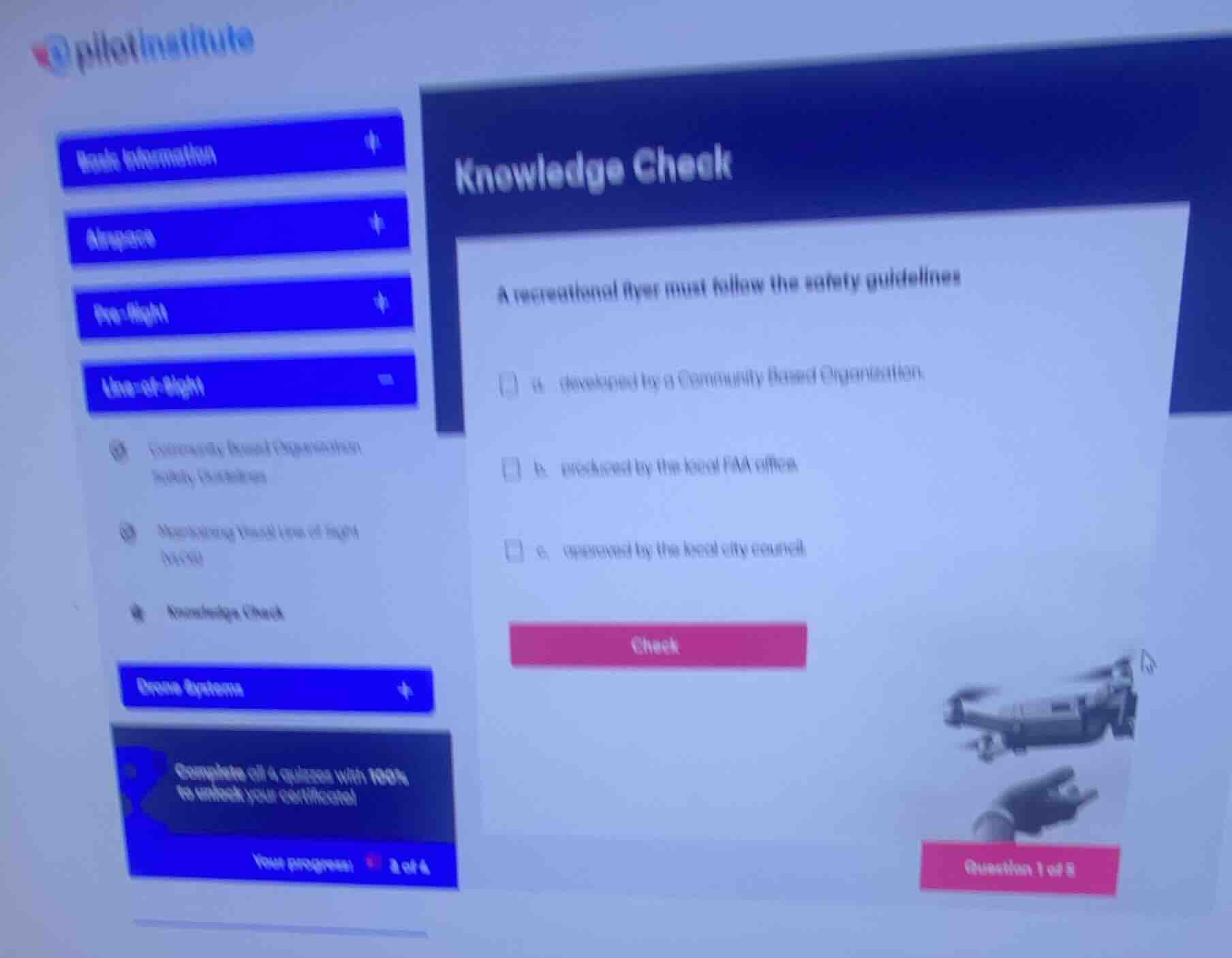 knowledge check a recreational flyer must follow the safety guidelines …