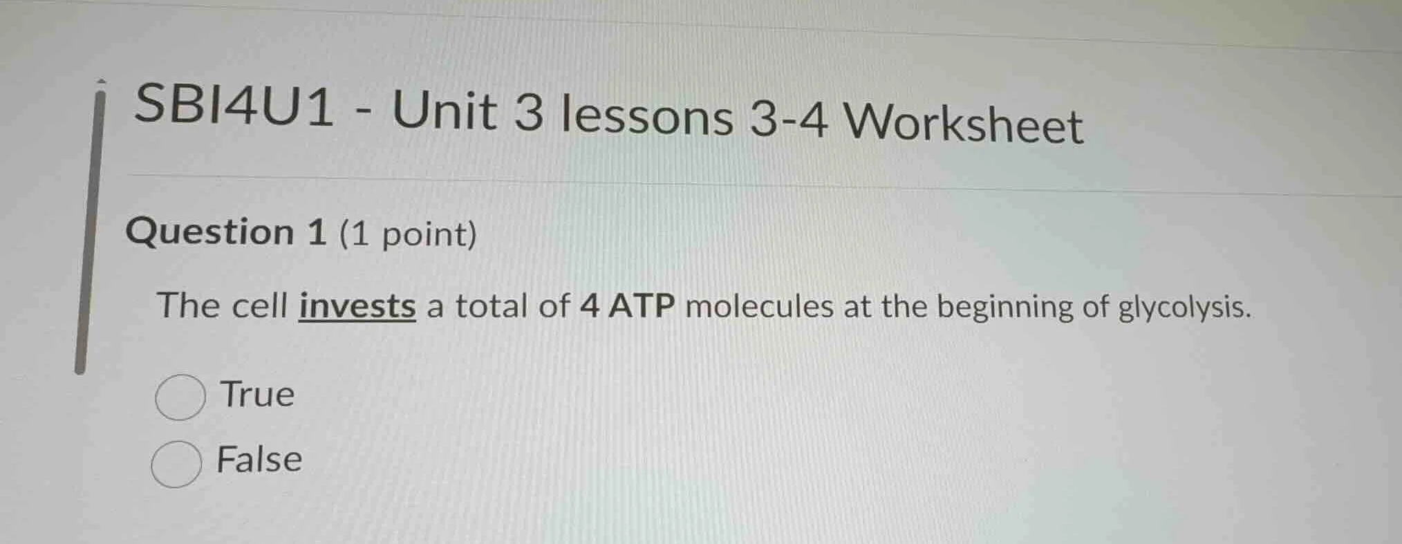 sbi4u1 - unit 3 lessons 3-4 worksheet question 1 (1 point) the cell inv…