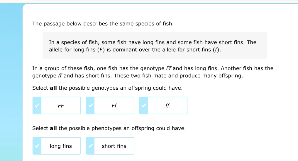 the passage below describes the same species of fish. in a species of f…