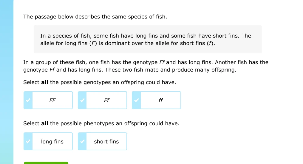 the passage below describes the same species of fish. in a species of f…
