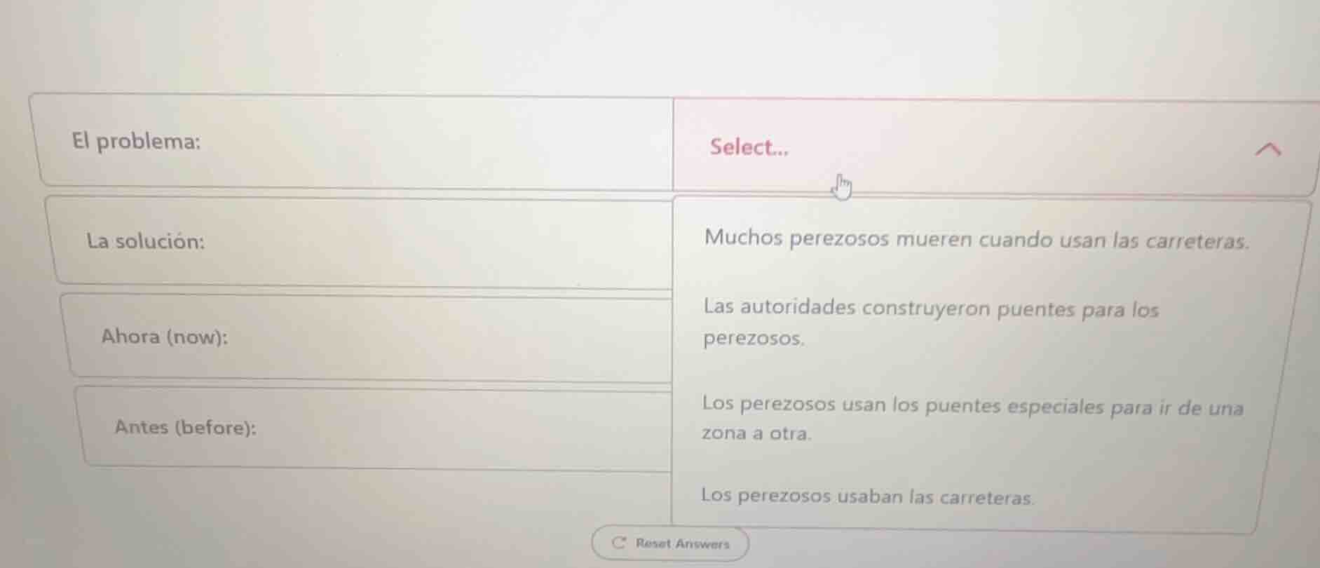 el problema: la solución: ahora (now): antes (before): select... muchos…