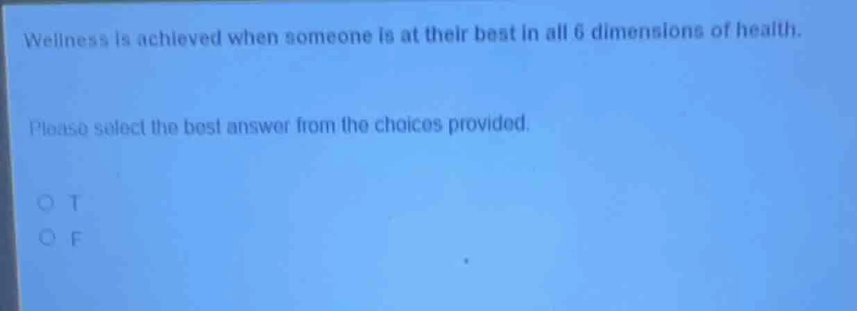 wellness is achieved when someone is at their best in all 6 dimensions …