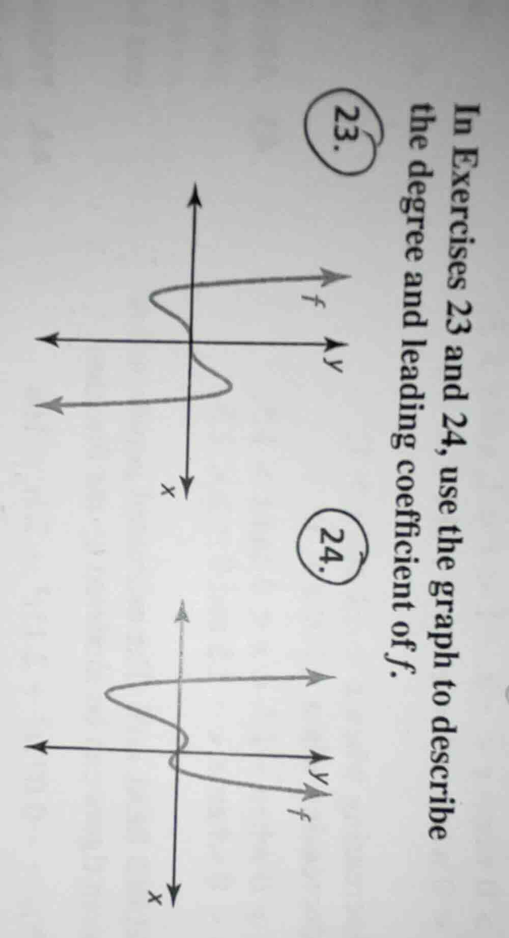 in exercises 23 and 24, use the graph to describe the degree and leadin…