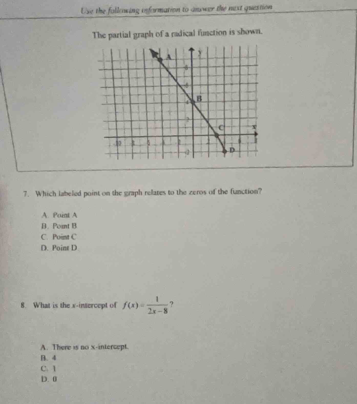 use the following information to answer the next question the partial g…