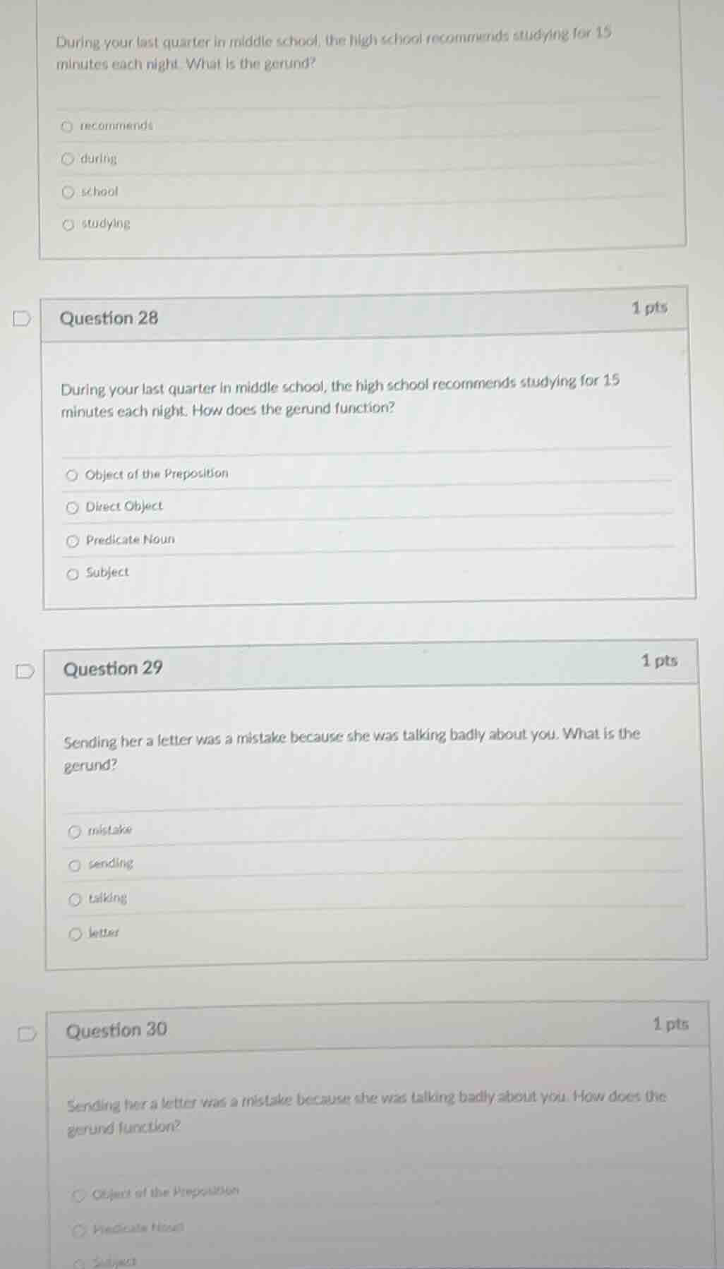 during your last quarter in middle school, the high school recommends s…