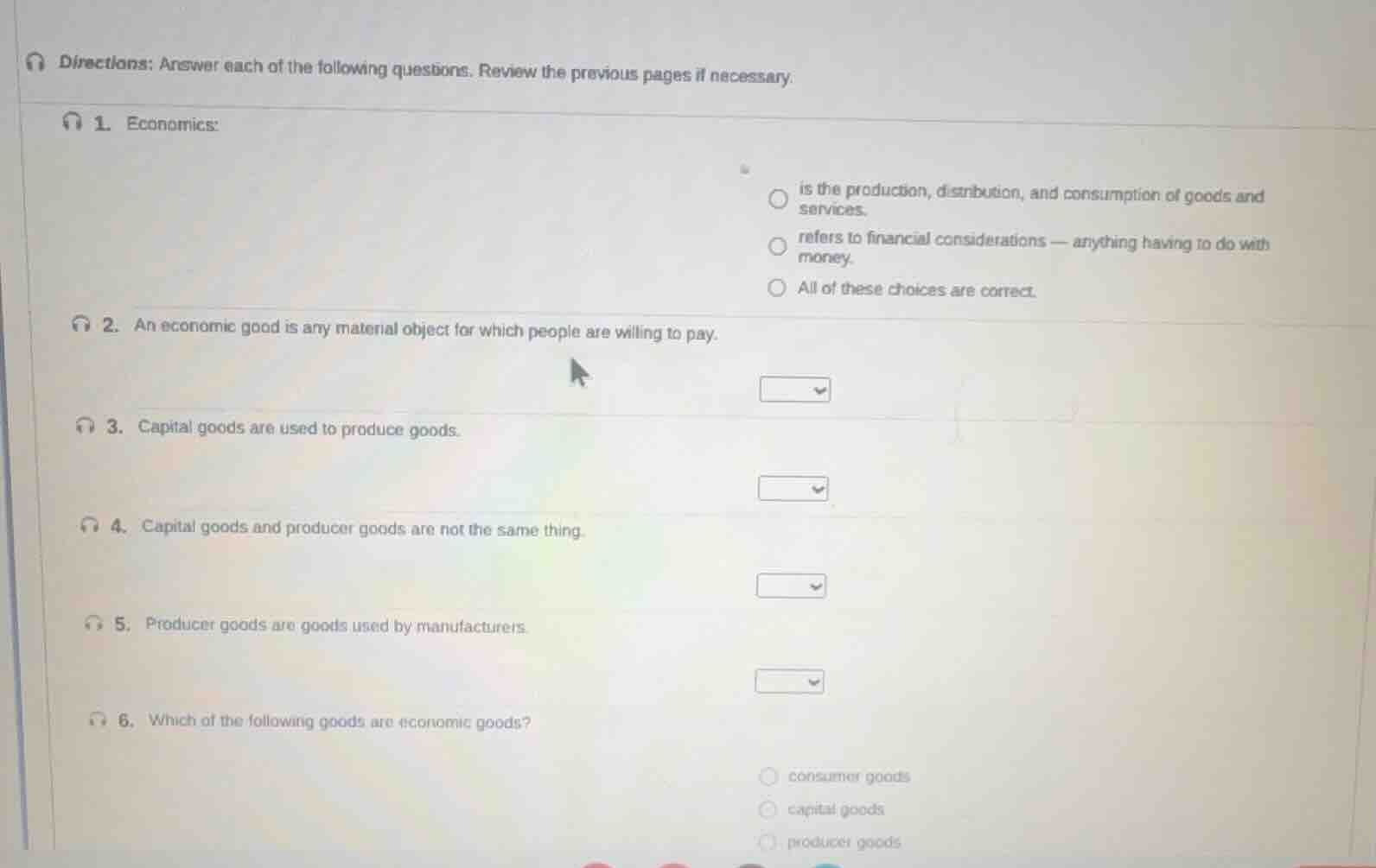 directions: answer each of the following questions. review the previous…