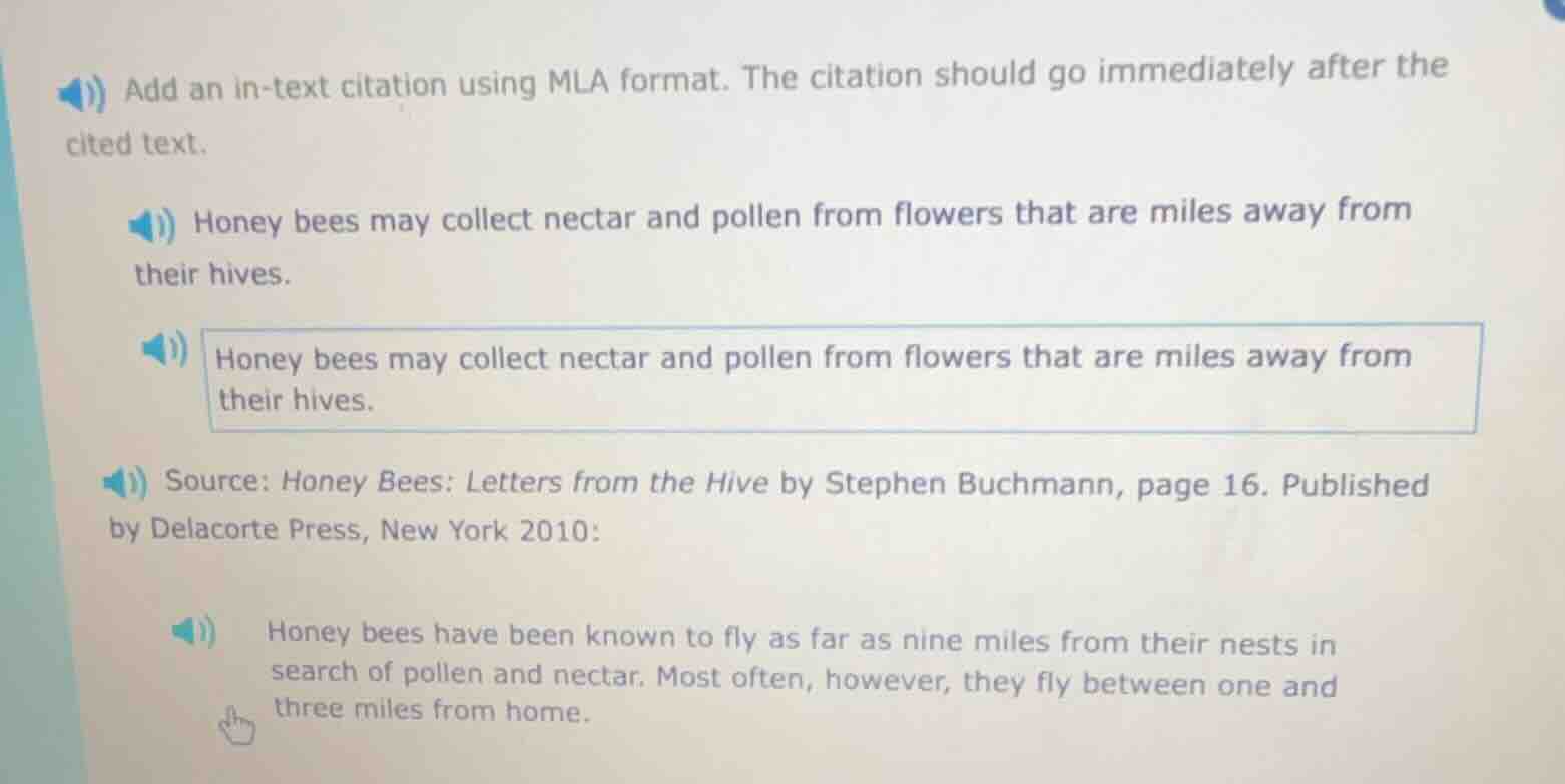 add an in-text citation using mla format. the citation should go immedi…