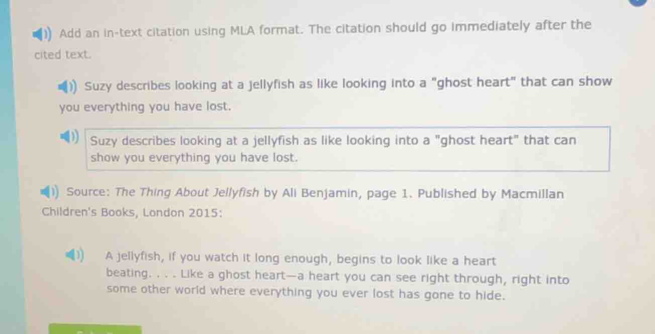 add an in-text citation using mla format. the citation should go immedi…