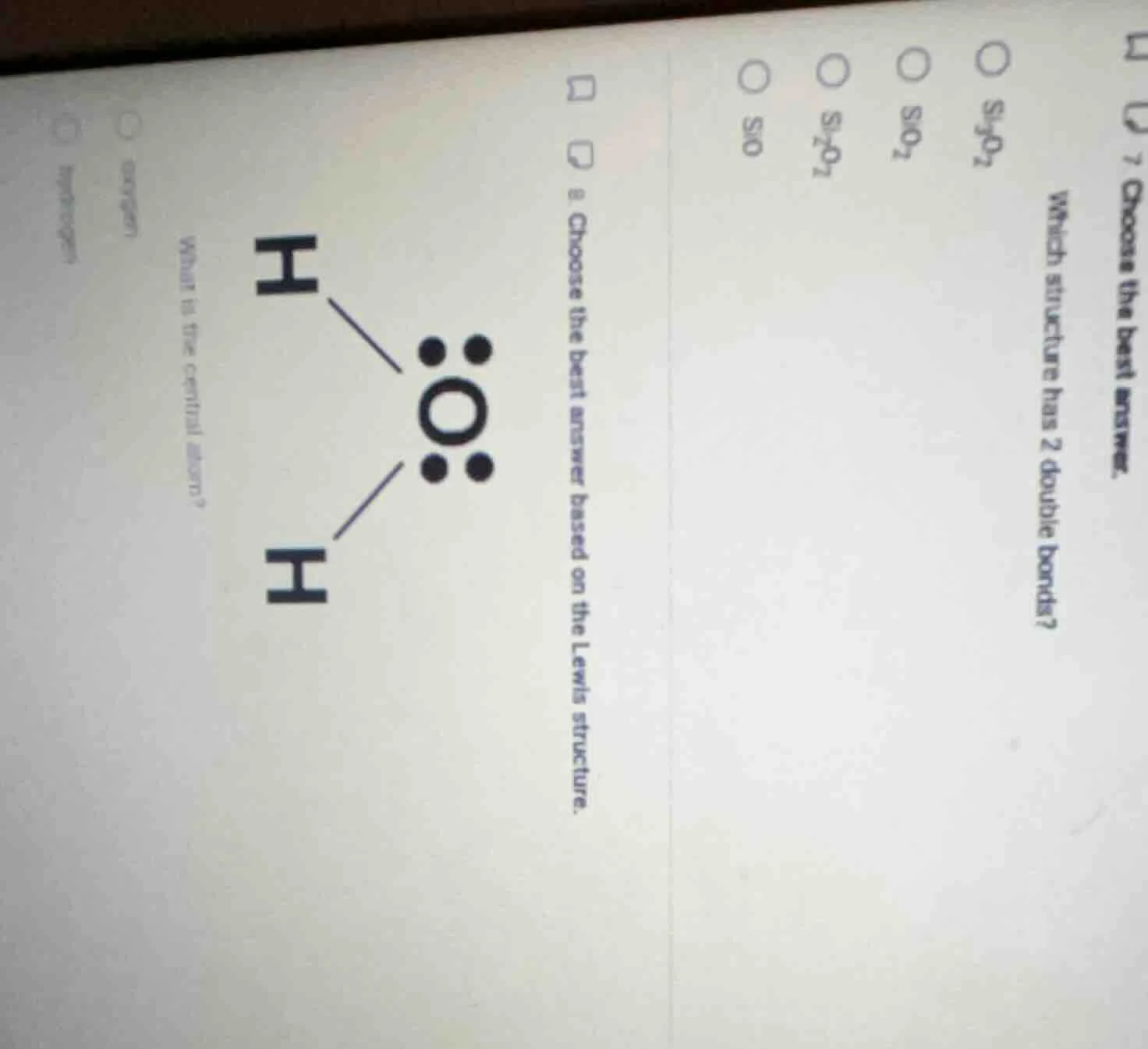 8. choose the best answer based on the lewis structure. what is the cen…