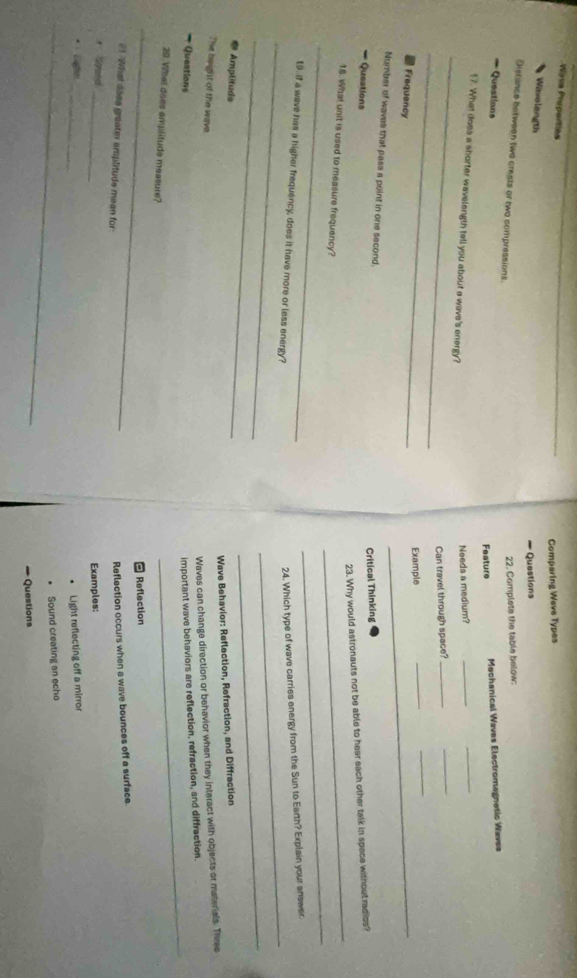 wave properties wavelength distance between two crests or two compressi…