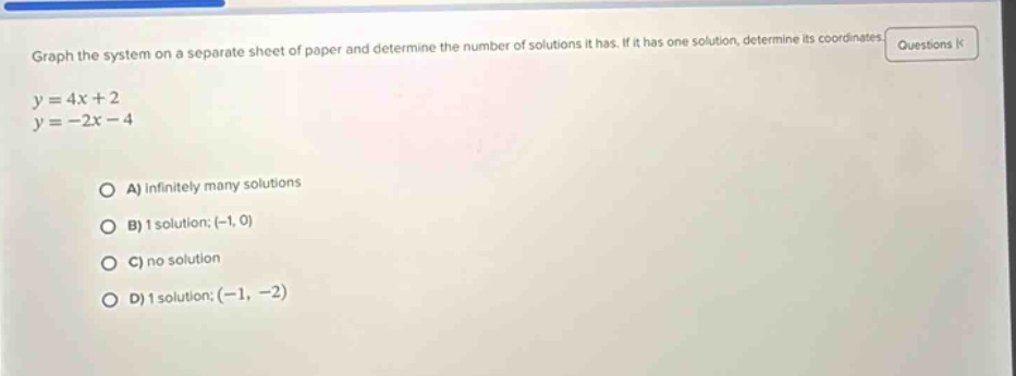 graph the system on a separate sheet of paper and determine the number …