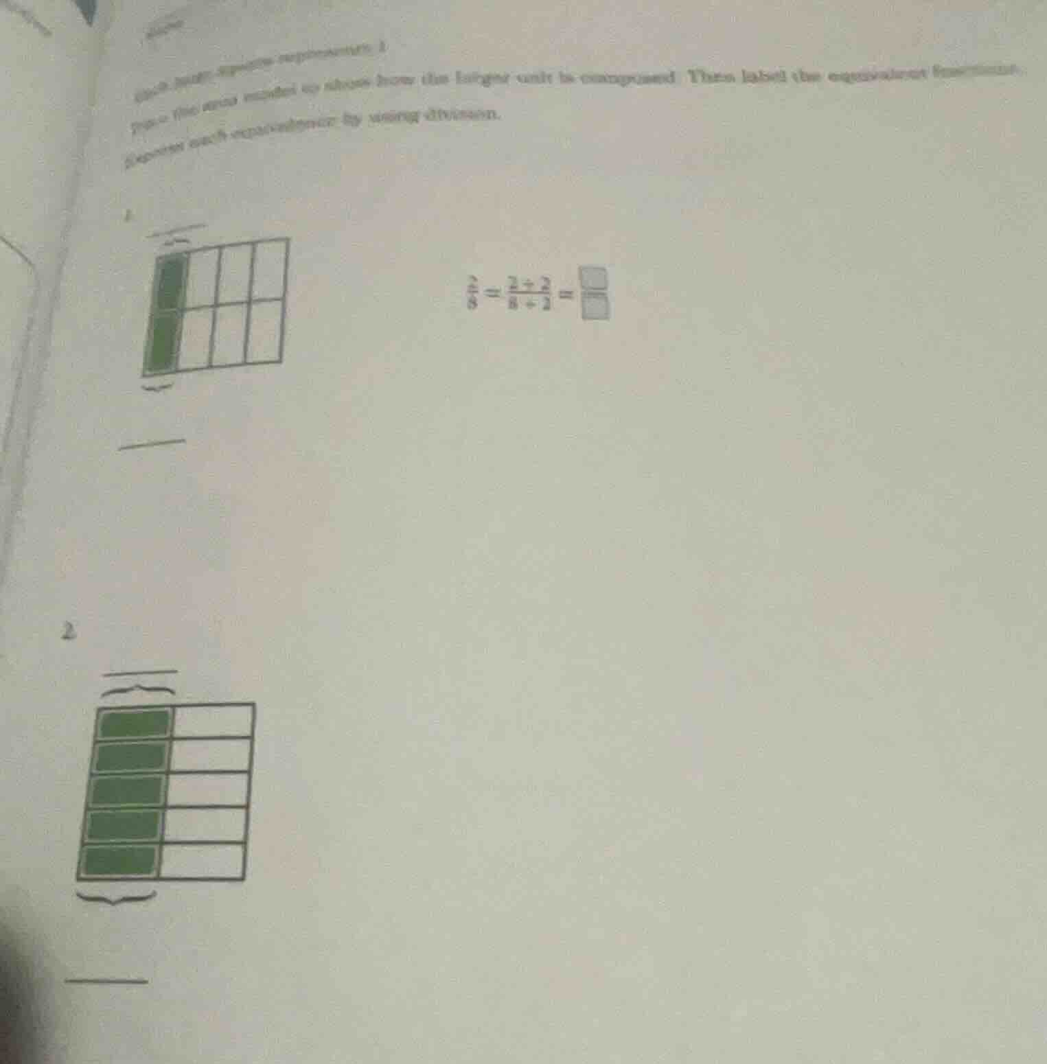 use the area model to show how the larger unit is composed. then label …