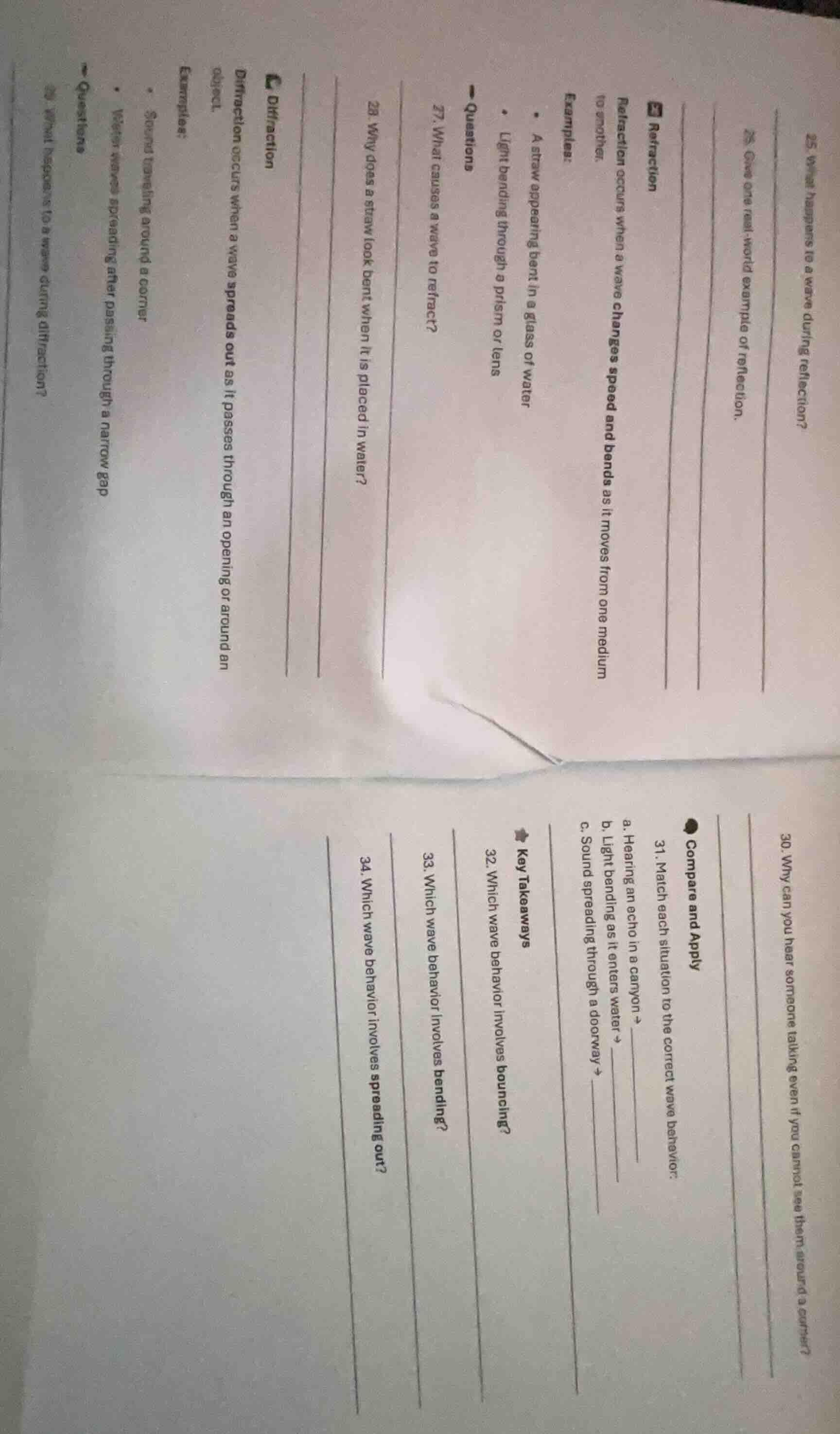 25. what happens to a wave during reflection? 26. give one real - world…