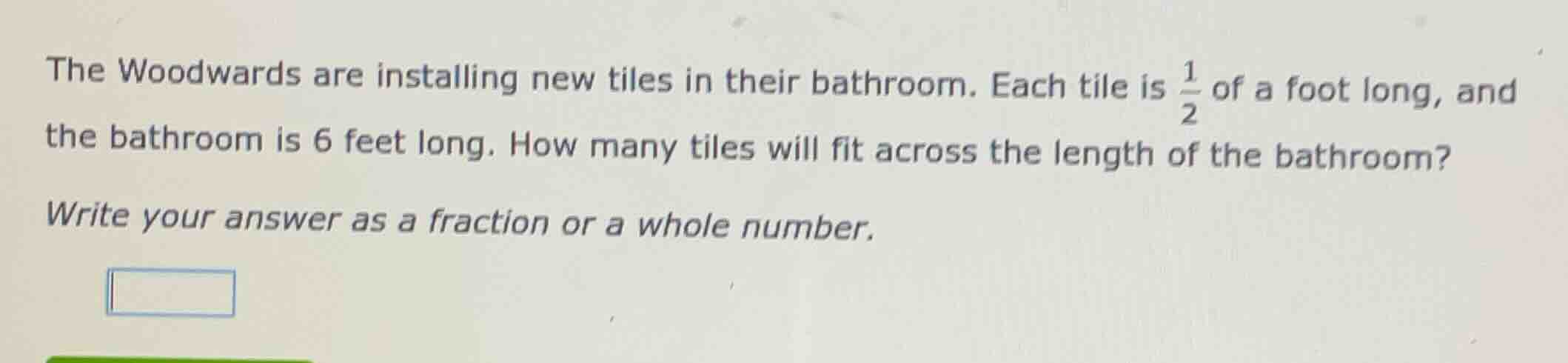the woodwards are installing new tiles in their bathroom. each tile is …