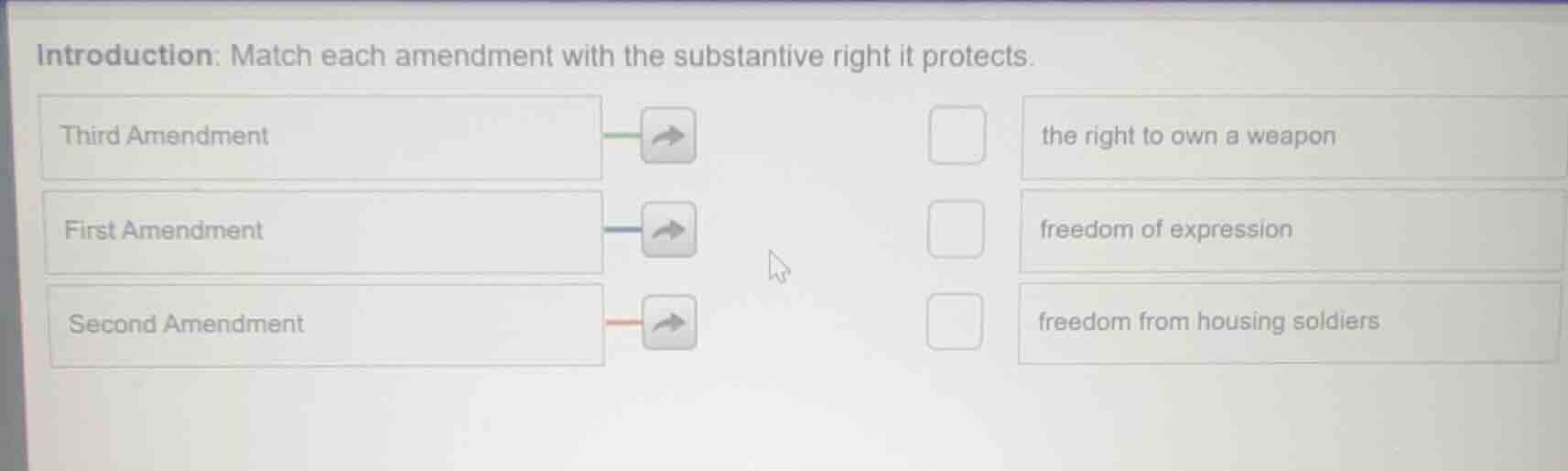 introduction: match each amendment with the substantive right it protec…