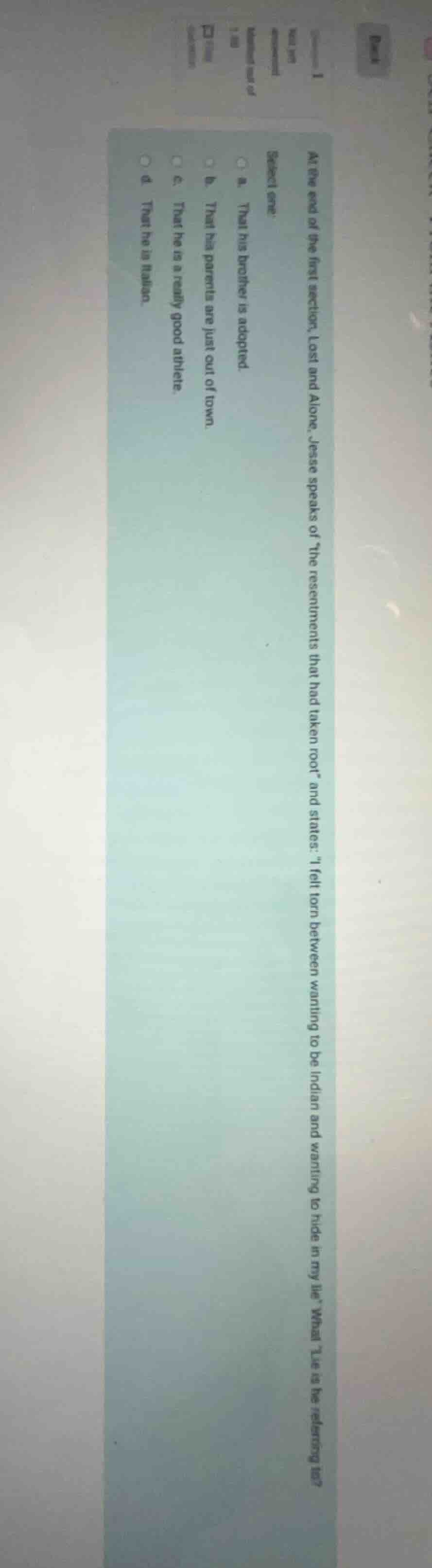 at the end of the first section, lost and alone, jesse speaks of the re…