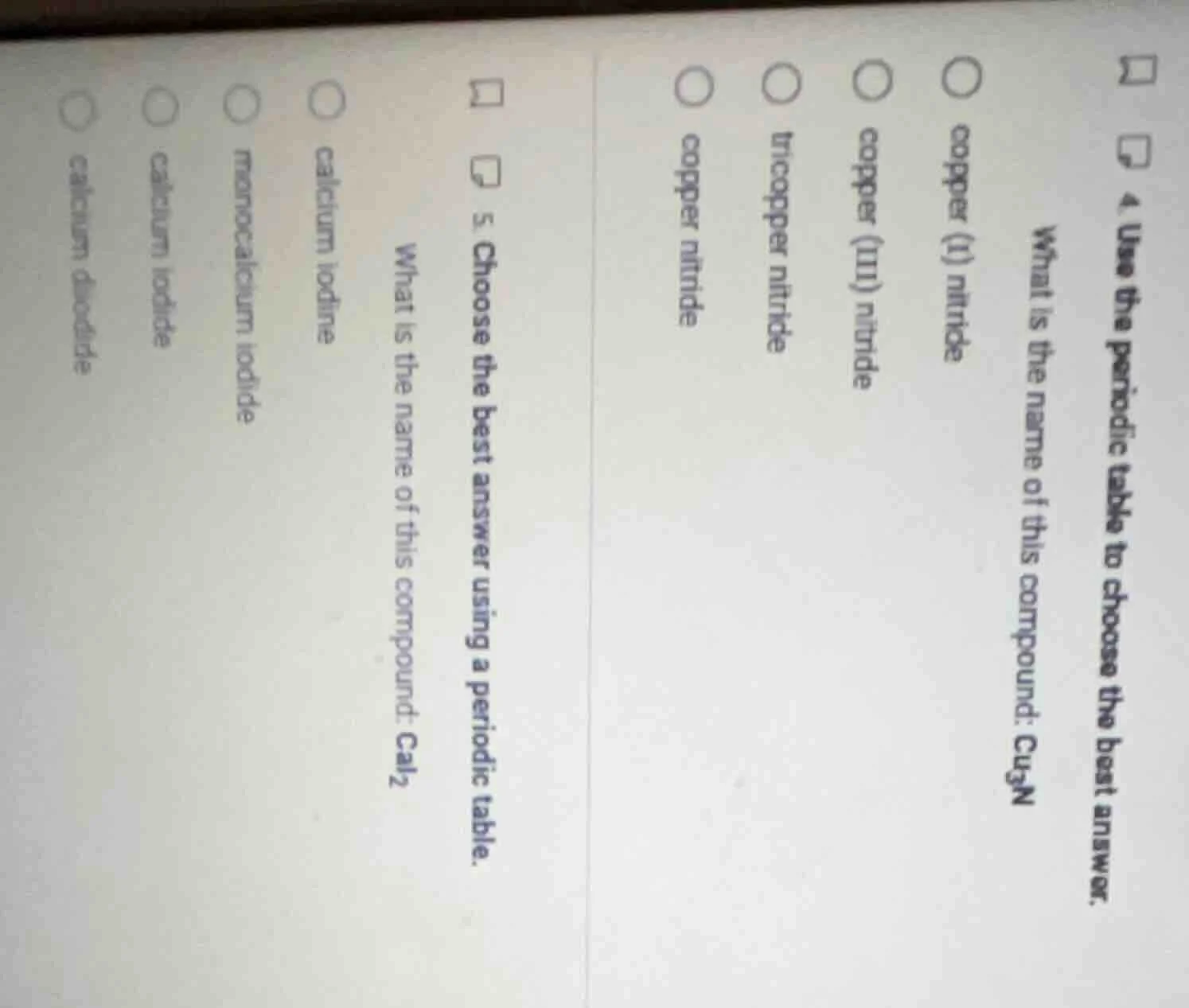 4. use the periodic table to choose the best answer. what is the name o…